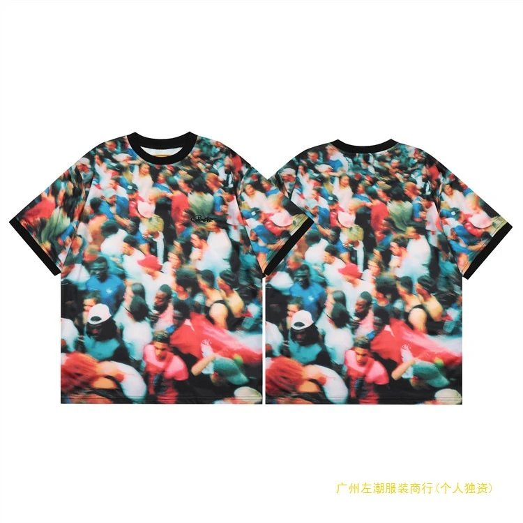 Design Crowd Print Oversized T-Shirt Multicolor - 3