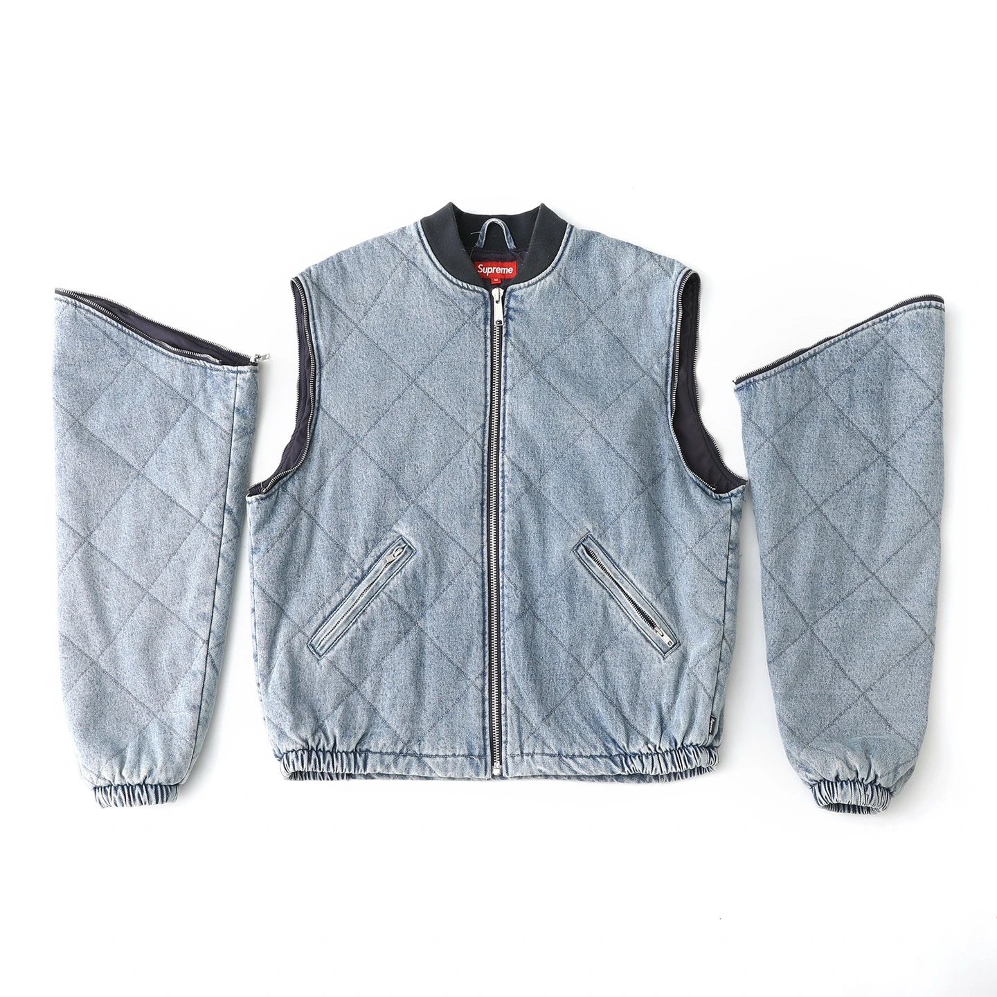 Supreme Denim Hooded Jacket Light Wash Blue Outerwear - 19