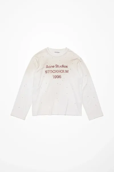 Acne Studios Stockholm 1996 Embellished Long-Sleeve T-Shirt White - 1