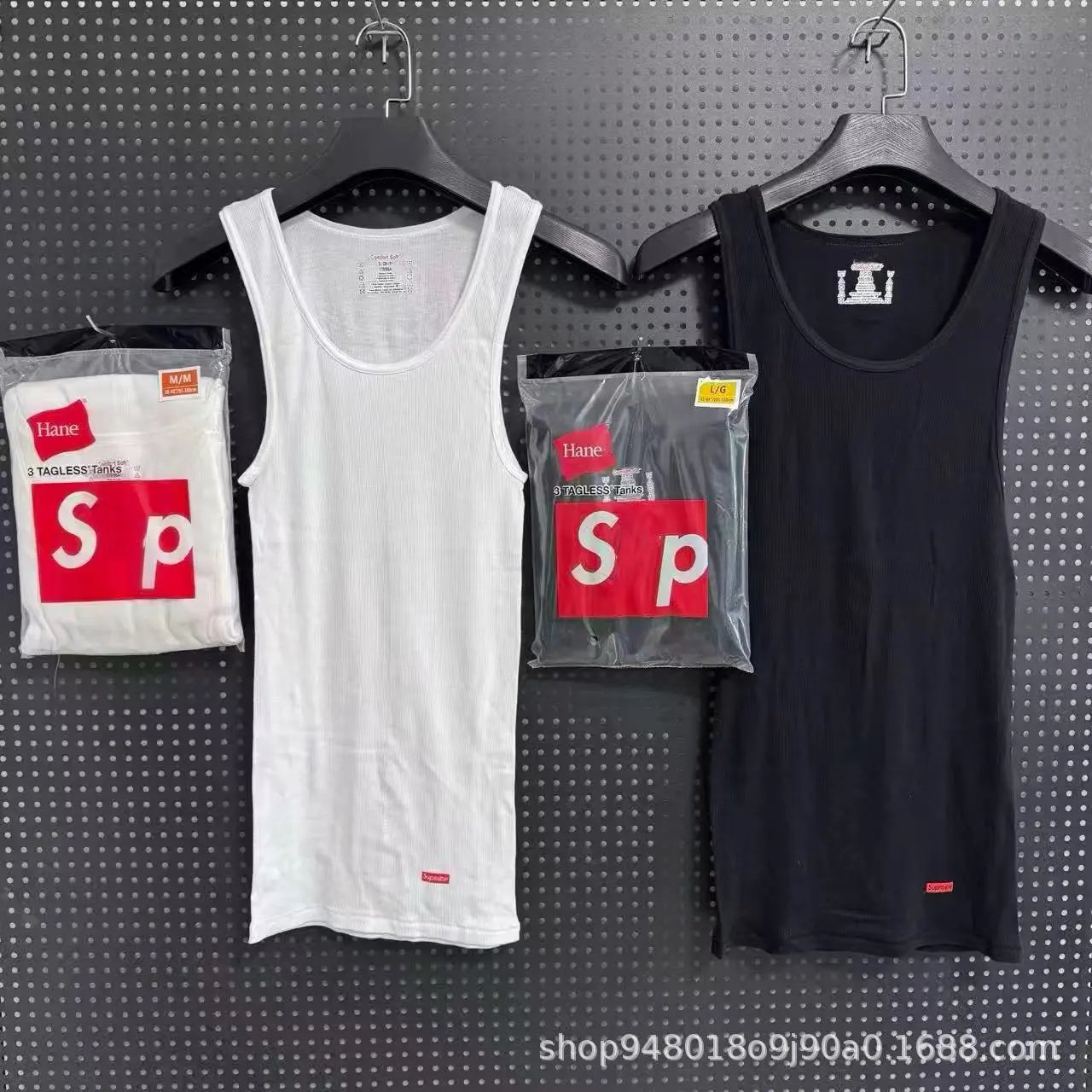 Supreme x Hanes Tagless Box Logo Black Vest Top - 8