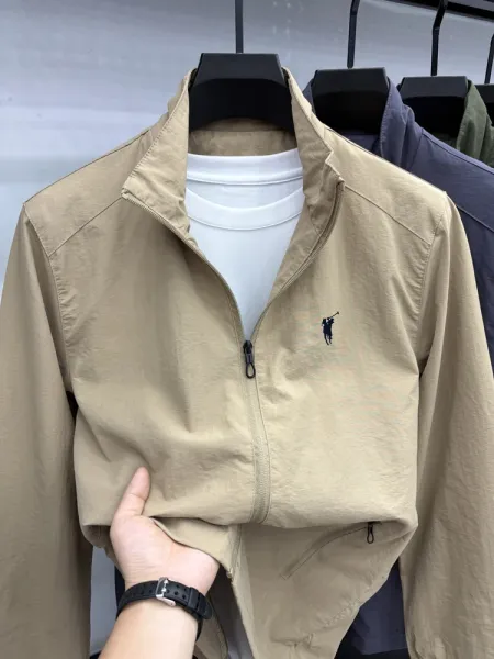Design Fleece-Lined Windbreaker Gray Jacket Outerwear - 4