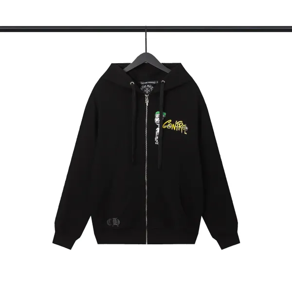 Chrome Hearts x Rick and Morty Control Zip-Up Hoodie Black - 1