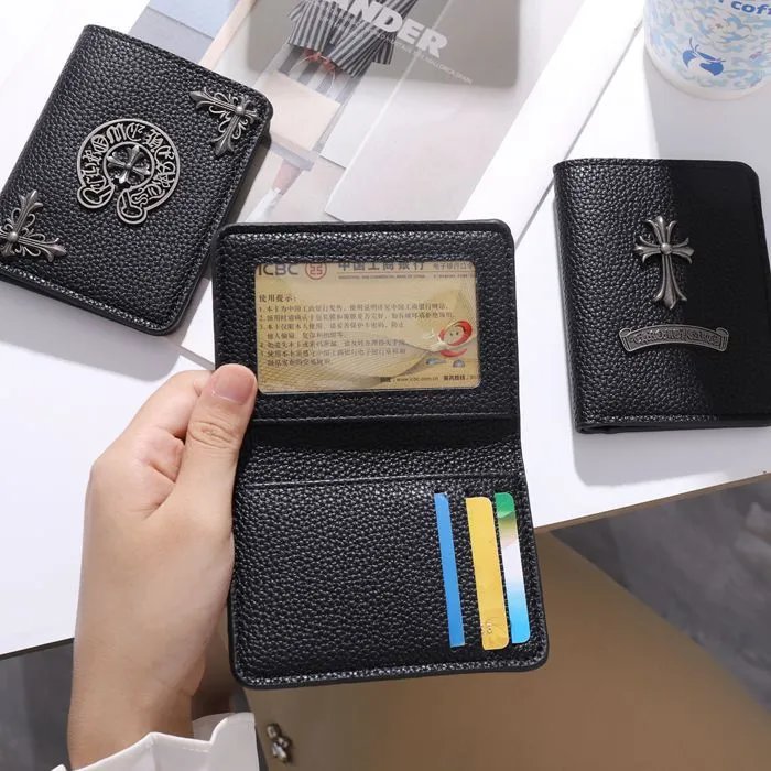 Chrome Hearts Cross Motif Leather Card Holder Black - 3