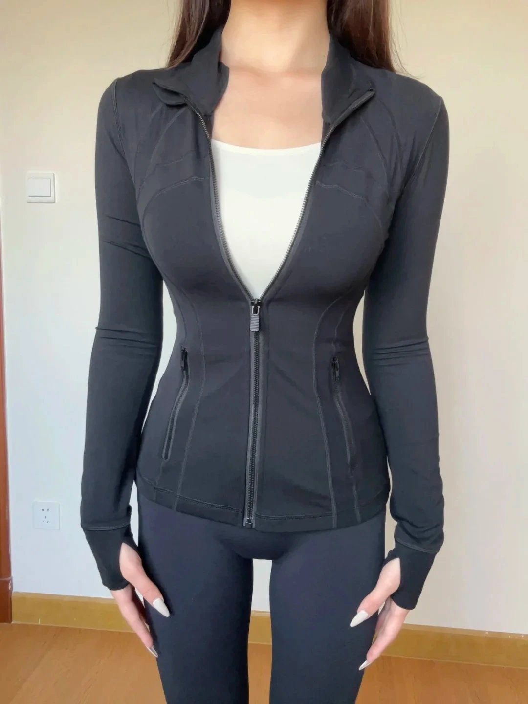 Alo Yoga Sculpt Long Sleeve Zip-Up Top Dusty Pink Activewear - 27