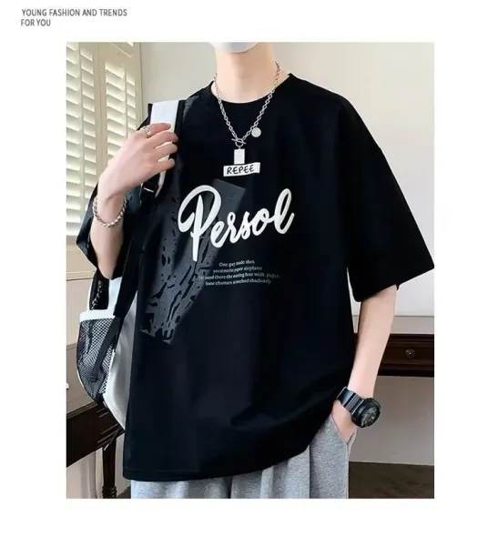 Design Persol Graphic Print Oversized T-Shirt Black - 30