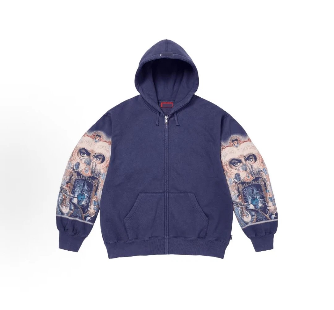 Supreme Denim Hooded Jacket Light Wash Blue Outerwear - 50