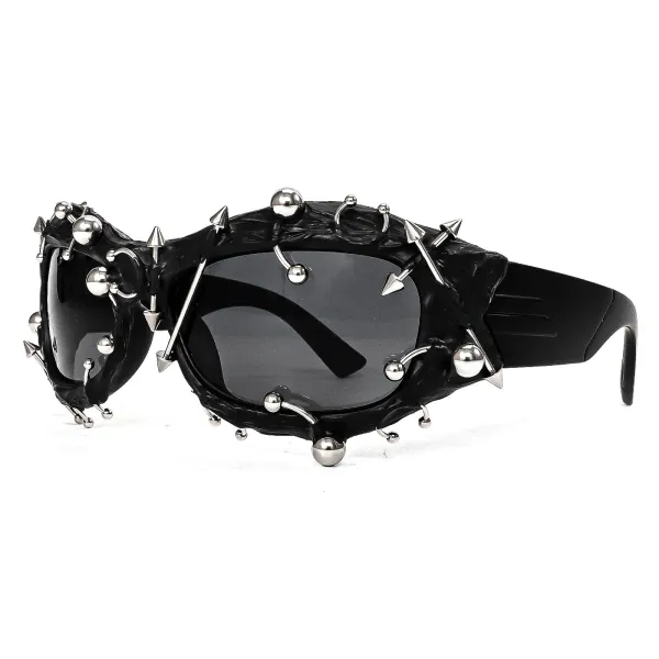 Design Spiked Purple Oversized Sunglasses - 11