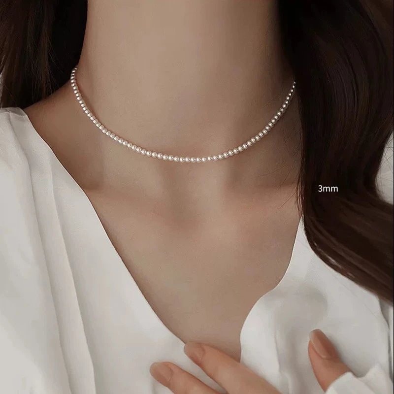 Design Pearl Bead Necklace with Rocking Horse Charm and Matching Ring Set Jewelry - 30