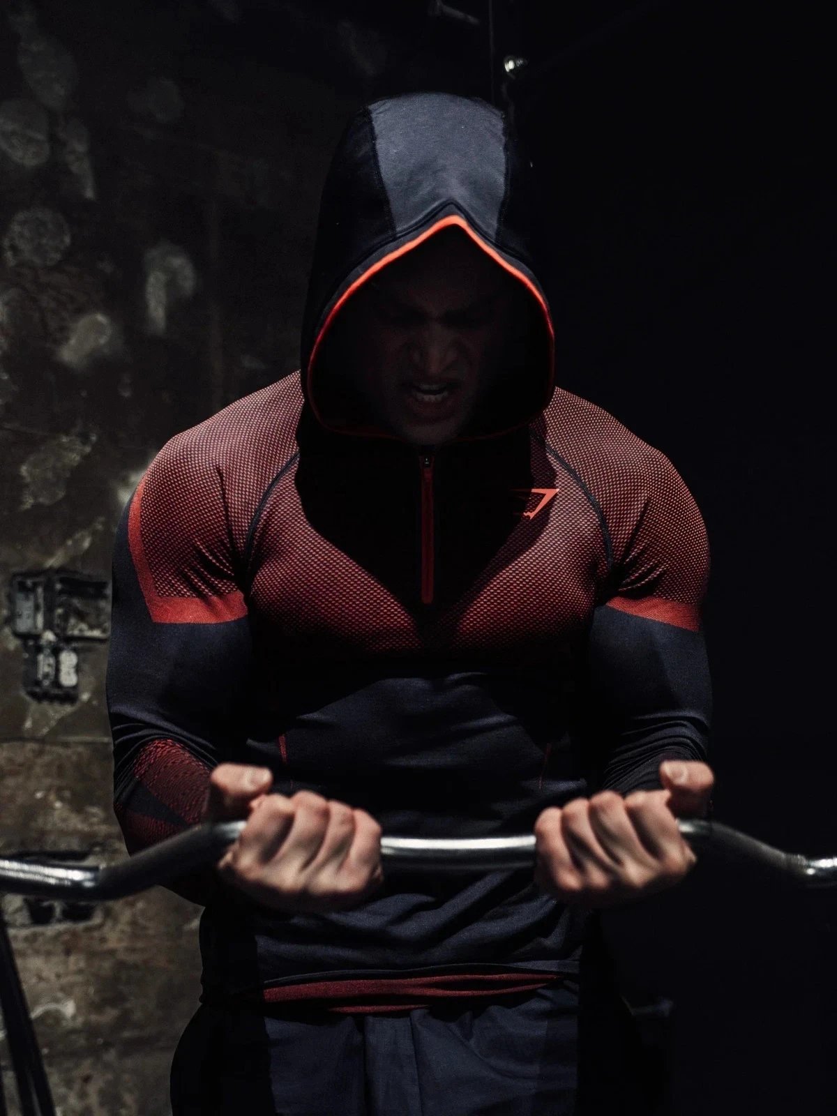 Gymshark Apex Half-Zip Hoodie Black and Forest Green - 23