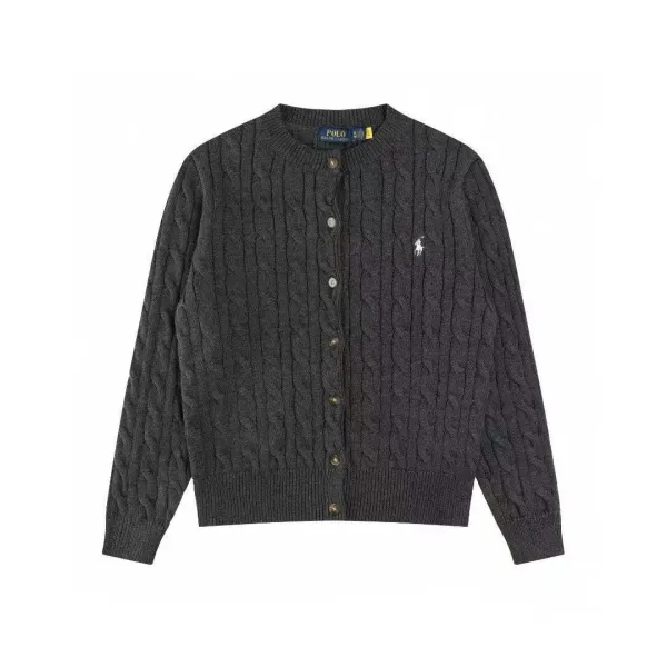 Polo Ralph Lauren Cable Knit Cardigan Charcoal Gray Cardigan - 25