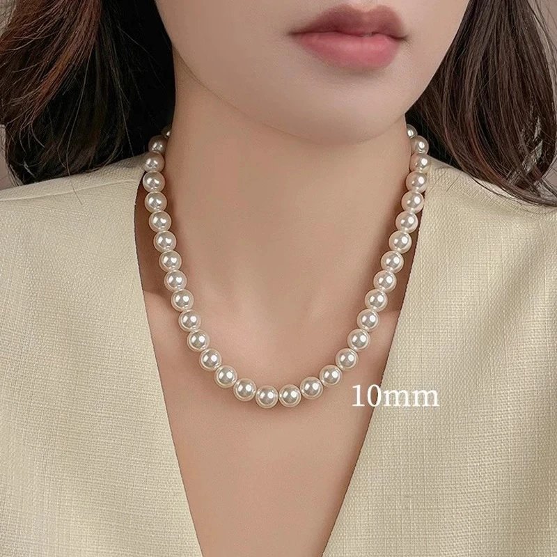 Design Pearl Bead Necklace with Rocking Horse Charm and Matching Ring Set Jewelry - 34