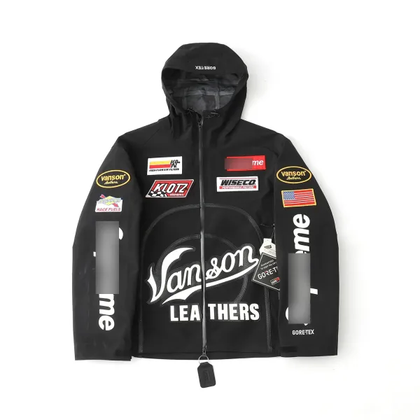 Supreme x Vanson Leathers Gore-Tex Racing Jacket Black Outerwear - 1