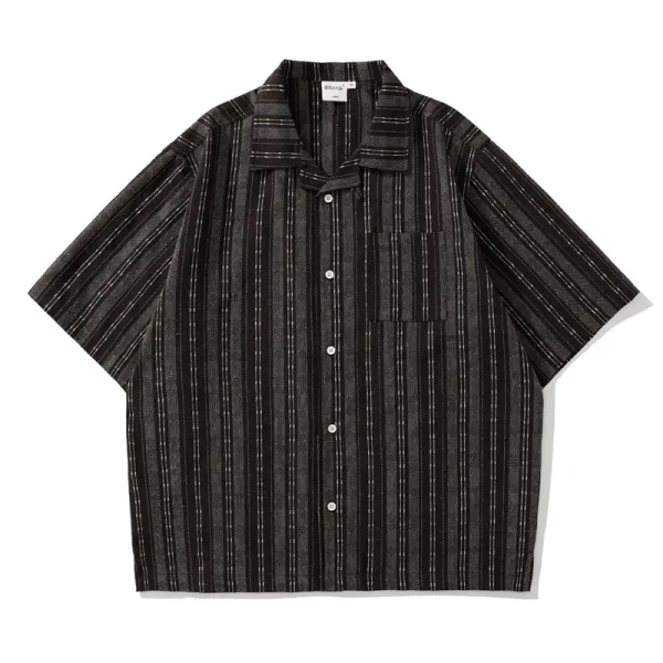 Needles Stripe Short-Sleeve Shirt Black - 1