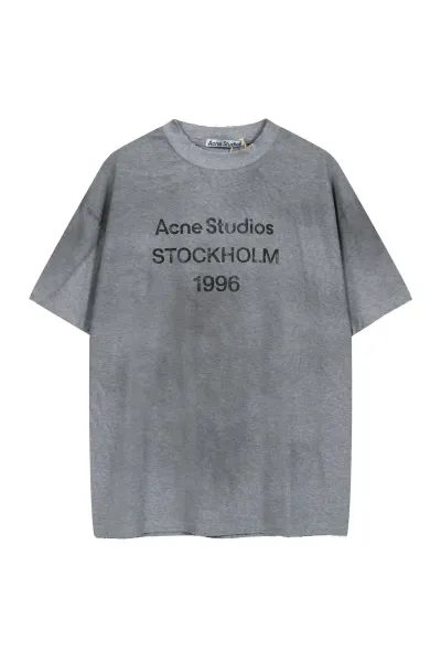 Acne Studios Embroidered Script Logo Pink T-Shirt - 27