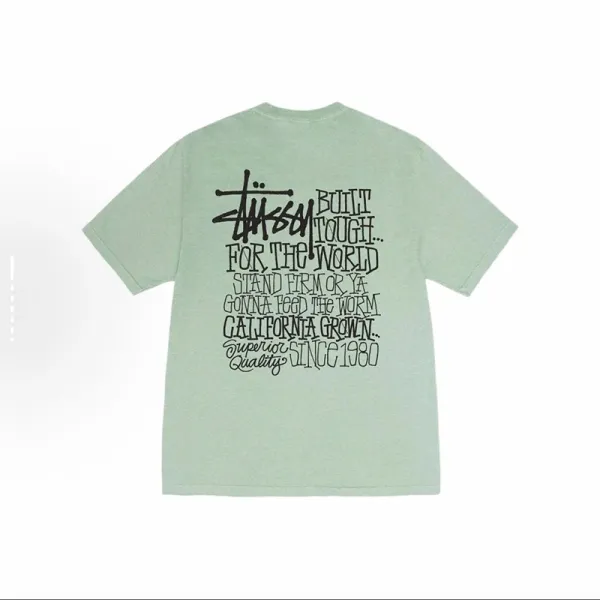 Stussy Built Tough California Grown Mint Green T-Shirt - 1