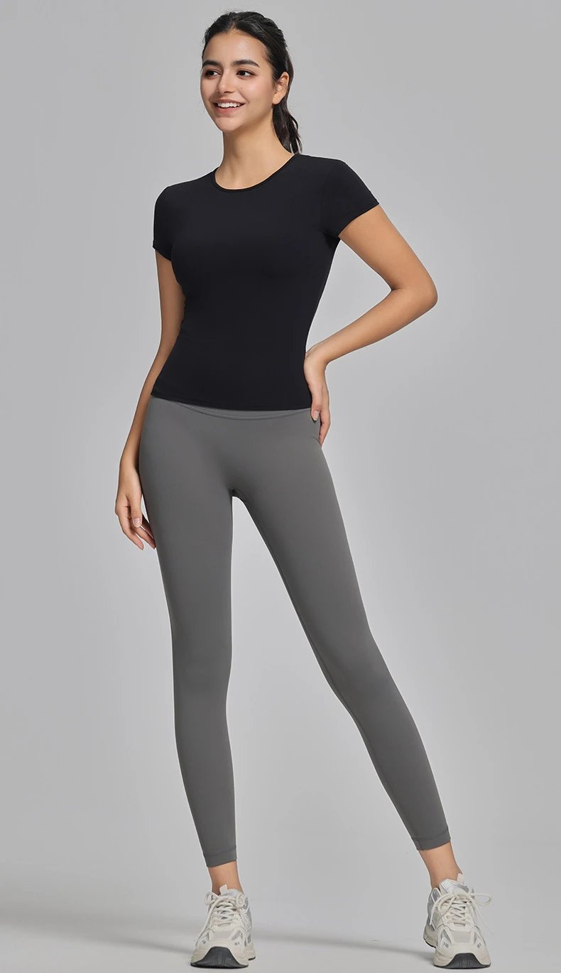 Alo High-Waisted Seamless Leggings Charcoal Gray Leggings - 35