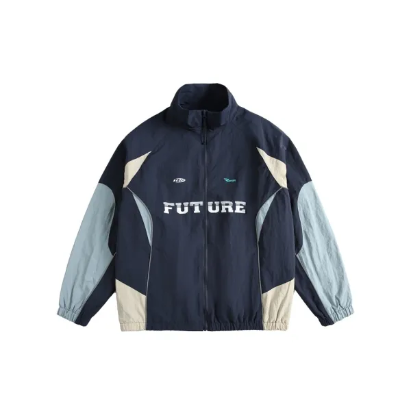 Design Future Windbreaker Navy Beige Blue Outerwear - 1