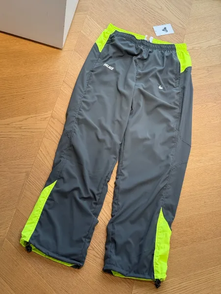 Palace Skateboards Windbreaker Pants Gray and Neon Green - 1