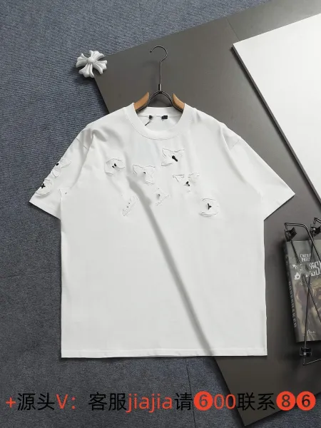 Design Embroidered Butterfly Motif White T-Shirt - 1