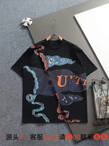 Design Flag Print Graphic T-Shirt Black - 1