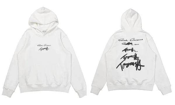 Rick Owens x Takashi Murakami Signature Hoodie White - 1