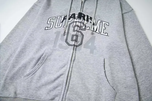 Supreme Archive Logo Zip-Up Hoodie Gray - 19
