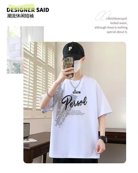 Design Persol Graphic Print Oversized T-Shirt Black - 28