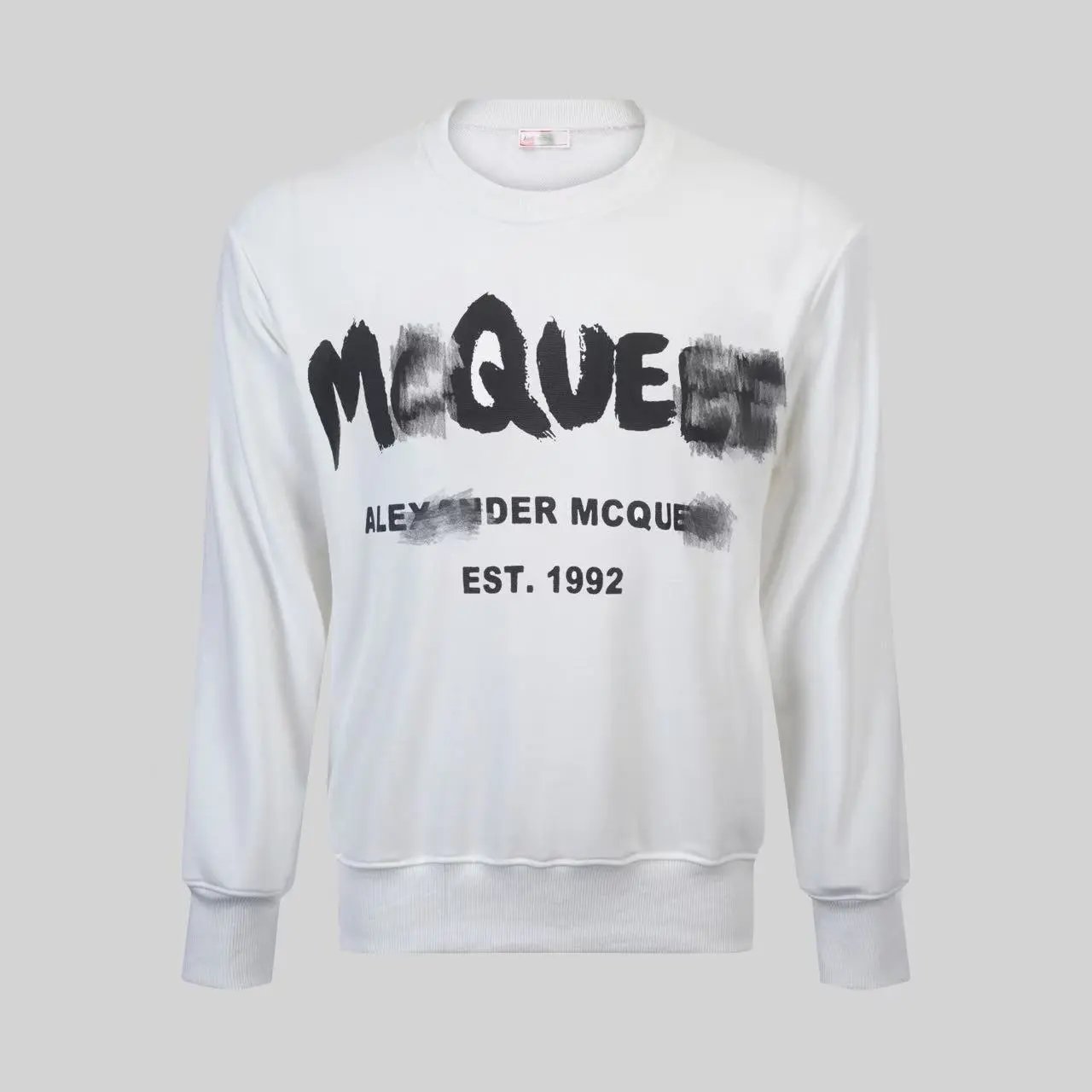 Alexander McQueen Painted Logo Brown Crewneck Sweater - 13