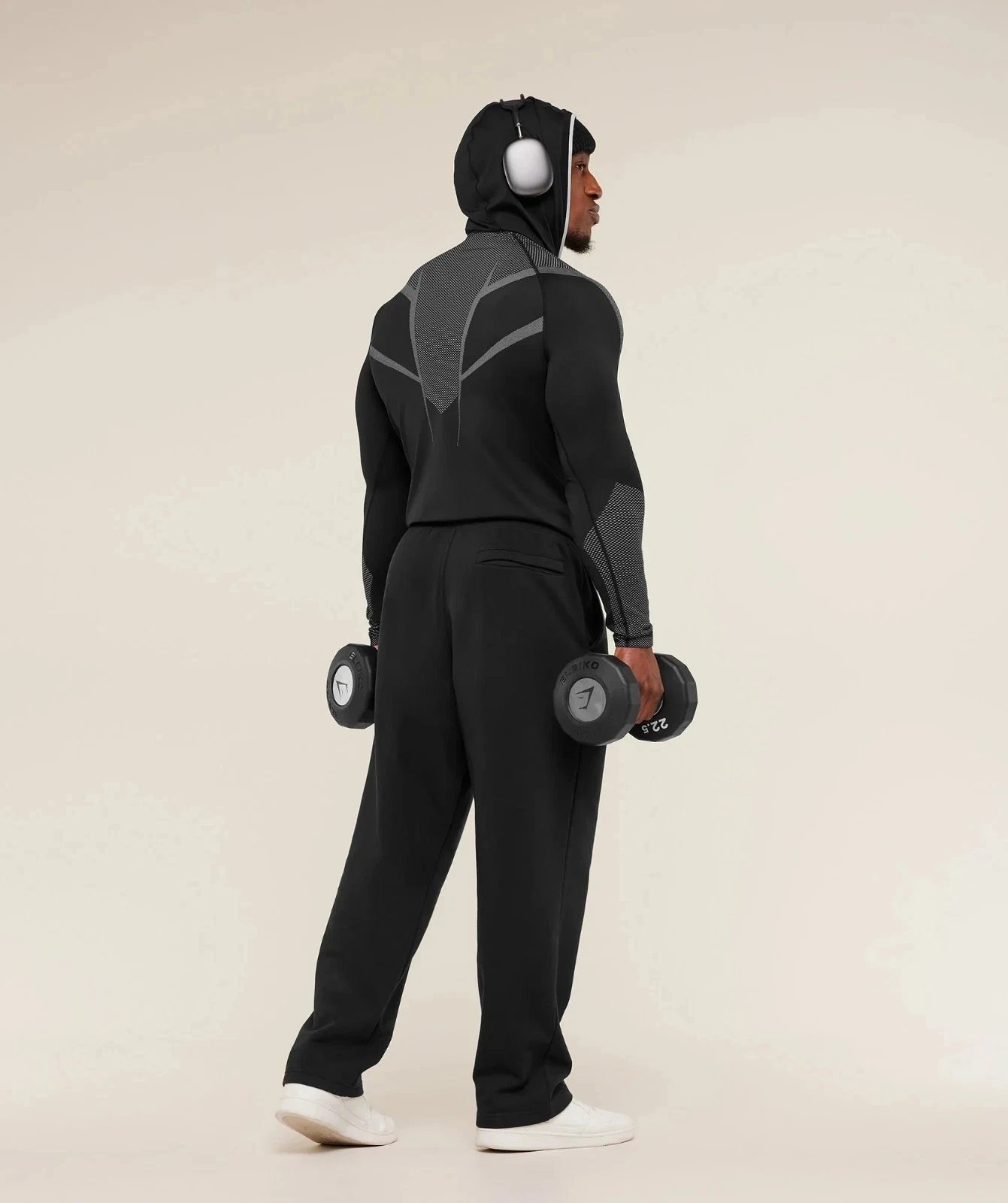 Gymshark Apex Half-Zip Hoodie Black and Forest Green - 18
