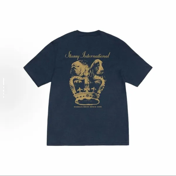 Stussy International Crown Bulldogs Navy T-Shirt - 1