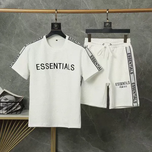 Fear of God Essentials Logo Print T-Shirt and Shorts Set White - 1