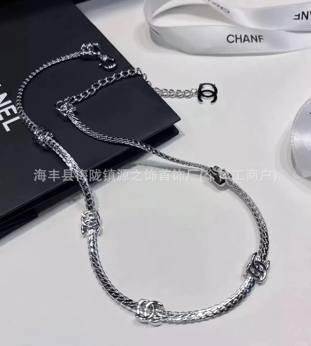 Chanel Heart Pendant Necklace Blue and Rose Gold Enamel Necklaces Jewelry - 8