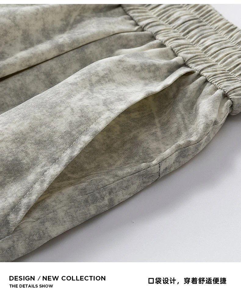 Design Washed Linen-Blend Shirt and Drawstring Shorts Set Gray - 21