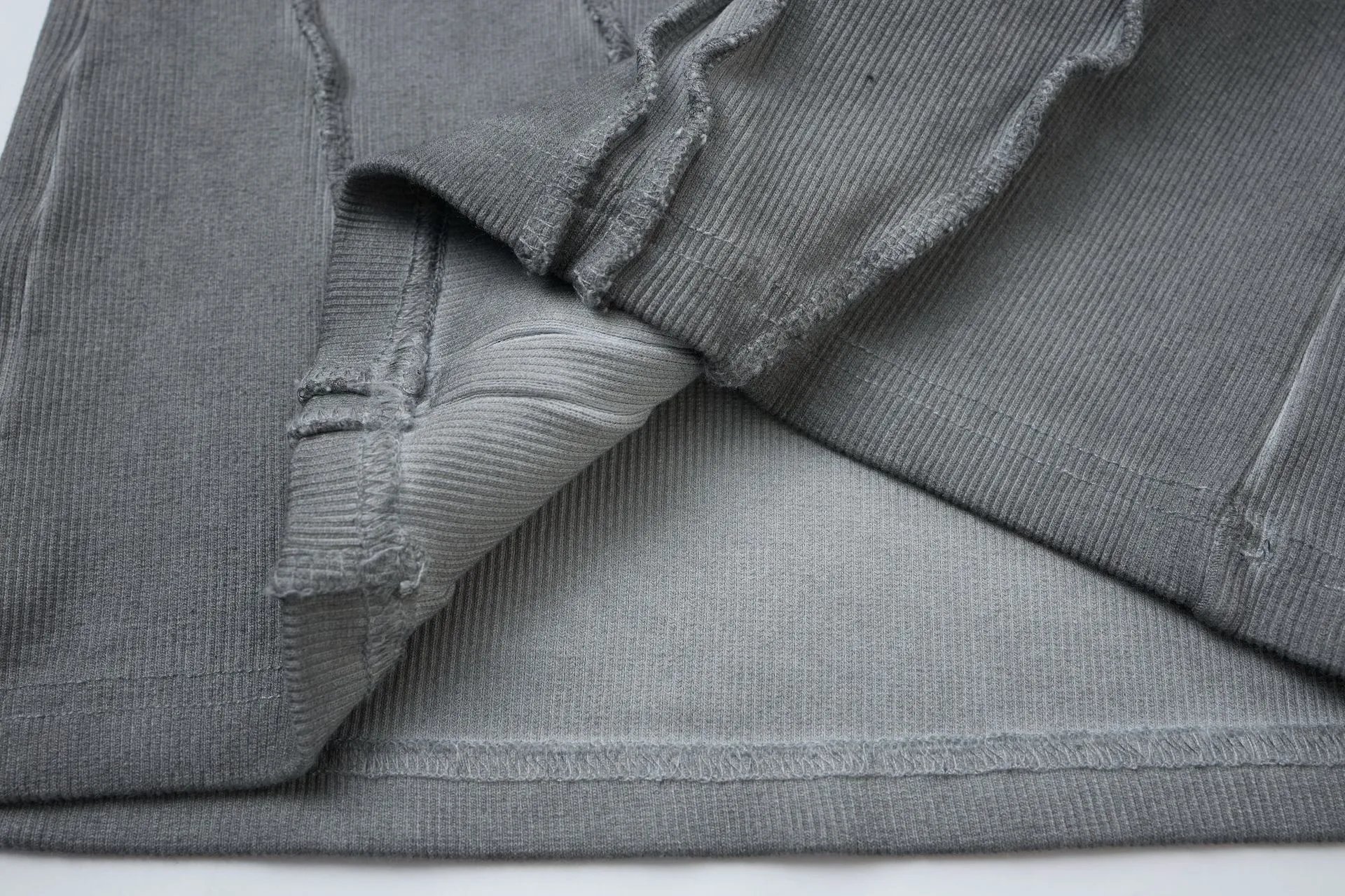 Design Corduroy Distressed Sleeveless Top Gray Vest Top - 22