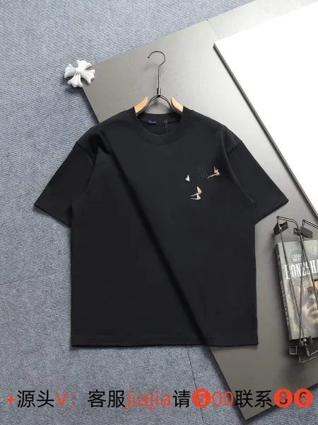 Design Embroidered Sailboat T-Shirt Black - 1