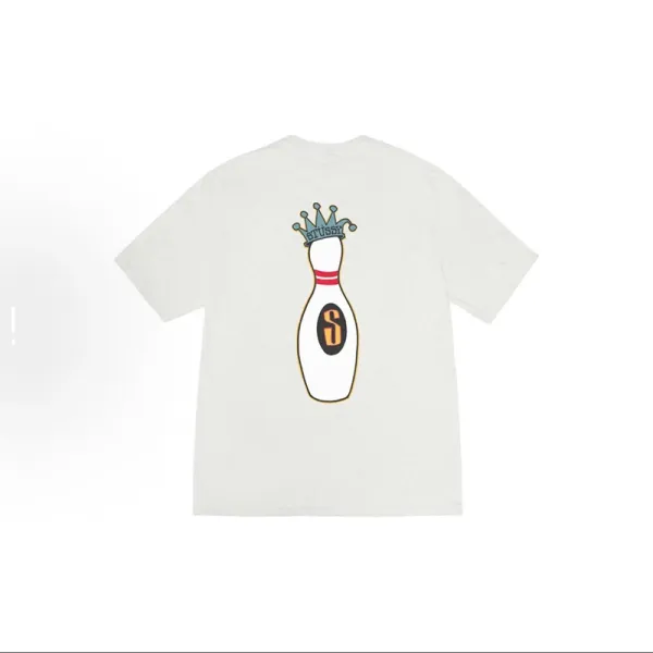 Stussy Bowling Pin Crown T-Shirt White - 1