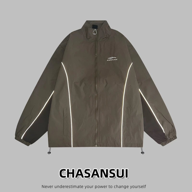 Design CHASANSUI Windbreaker Jacket Olive Green Outerwear.windbreaker - 8