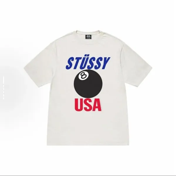 Stussy 8 Ball USA T-Shirt White - 1