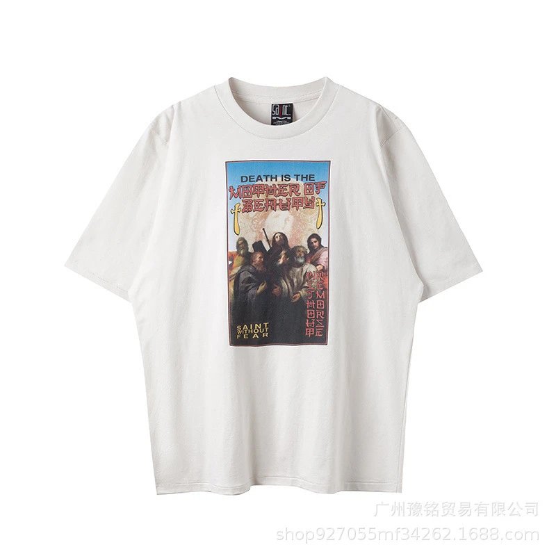 Design Saint Graphic Print Oversized T-Shirt Charcoal - 39