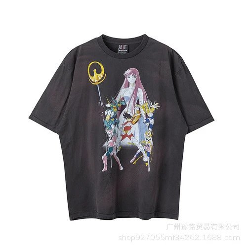 Design Saint Graphic Print Oversized T-Shirt Charcoal - 28
