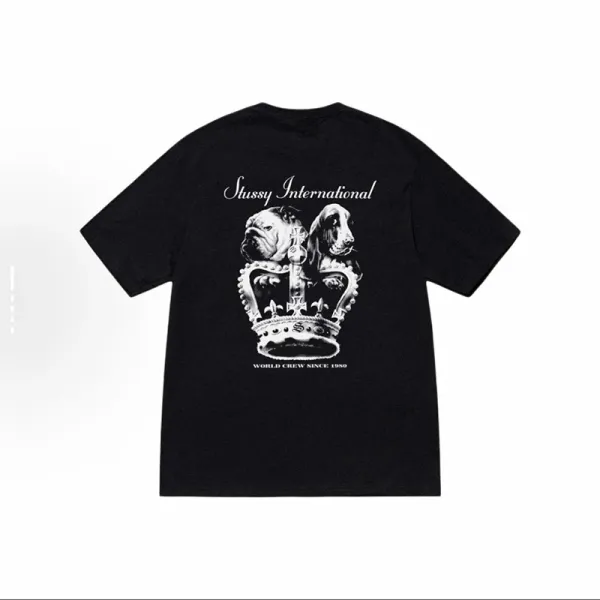 Stussy International Crown Dogs Black T-Shirt - 1