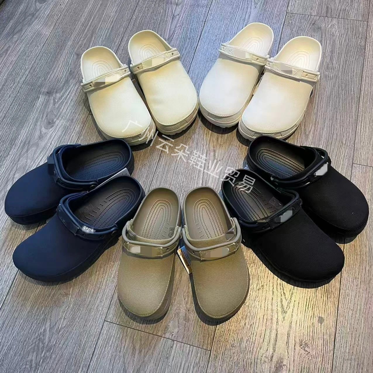 Crocs Clog Black Canvas-Upper Work Clogs Sandals - 2