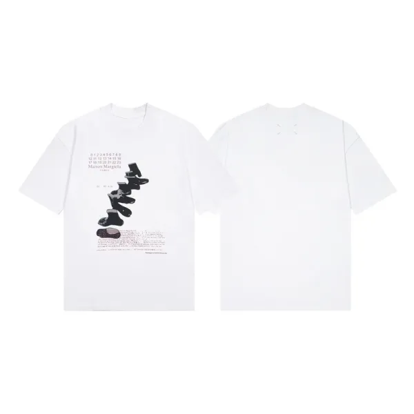 Maison Margiela Tabi Boots Print T-Shirt White - 1