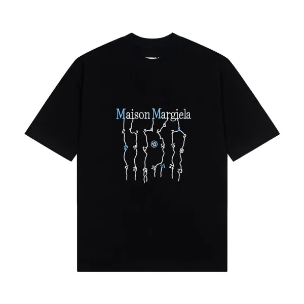 Maison Margiela Numbered Lines Black T-Shirt - 1
