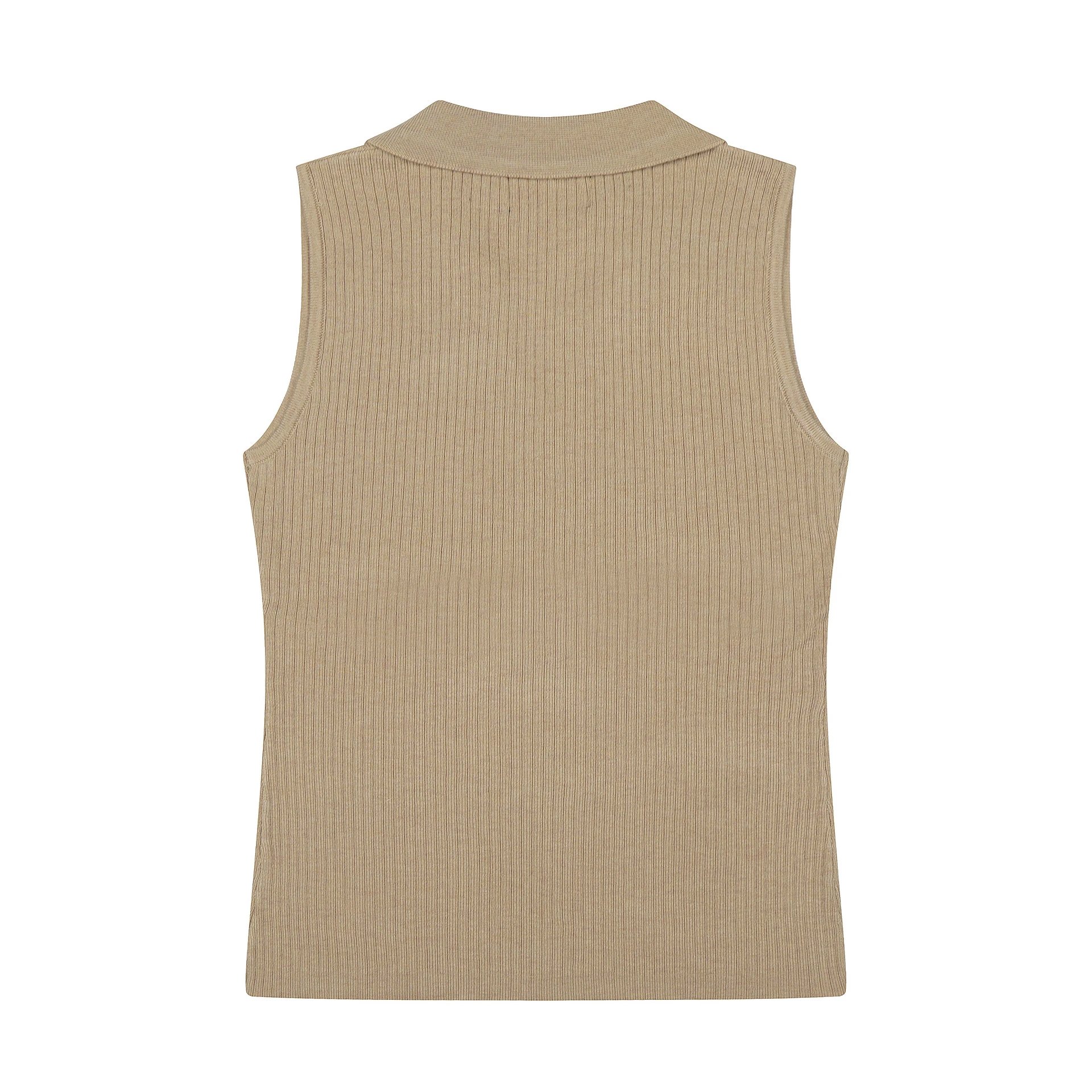 Polo Ralph Lauren Ribbed Knit Sleeveless Polo in Lavender Tops.polo - 4