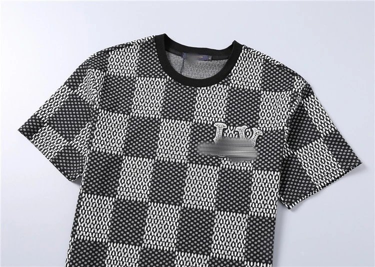 Design Woven Texture Black T-Shirt and Shorts Set - 6
