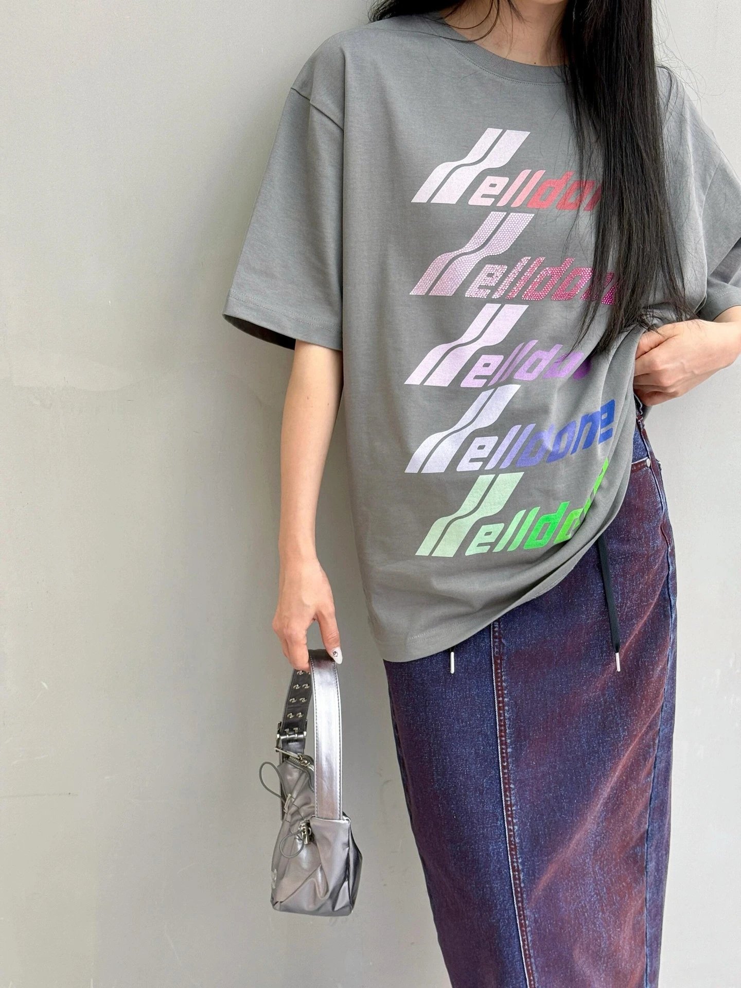 Design Wetbone Multi-Color Gradient Logo T-Shirt Gray T-Shirts - 24