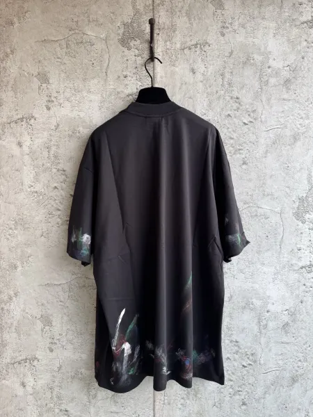Balenciaga Paint Splatter Oversized T-Shirt Black Multicolor - 6