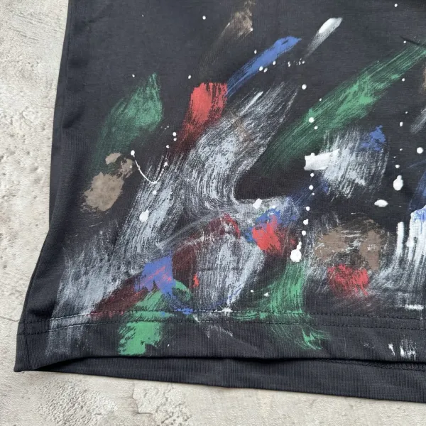 Balenciaga Paint Splatter Oversized T-Shirt Black Multicolor - 11