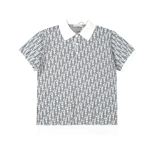 Dior Oblique Print Polo Shirt White / Gray - 1